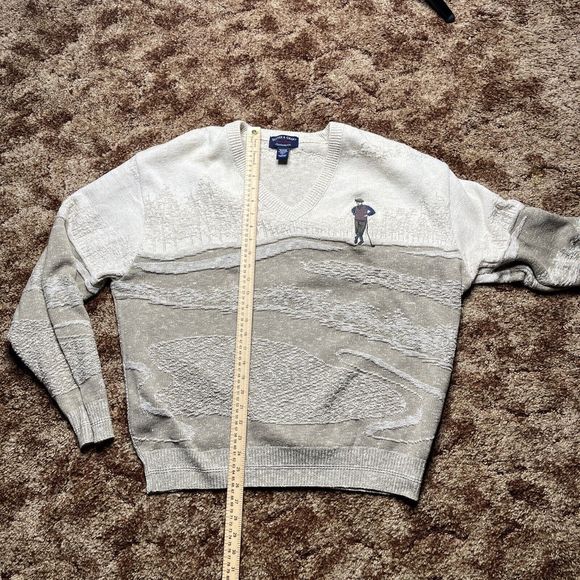 VINTAGE Sutter And Grant V Neck Sweater Adult Large Golfer Golfing Mens 90s - Picture 8 of 10